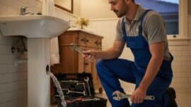 Image of a emergency plumber ready at service.
